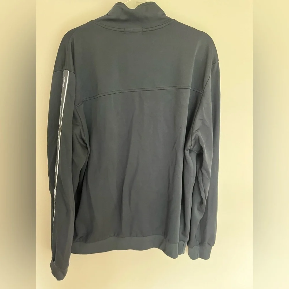 True Religion Logo Mens Full Zip Track Jacket Black and White Size 2XL